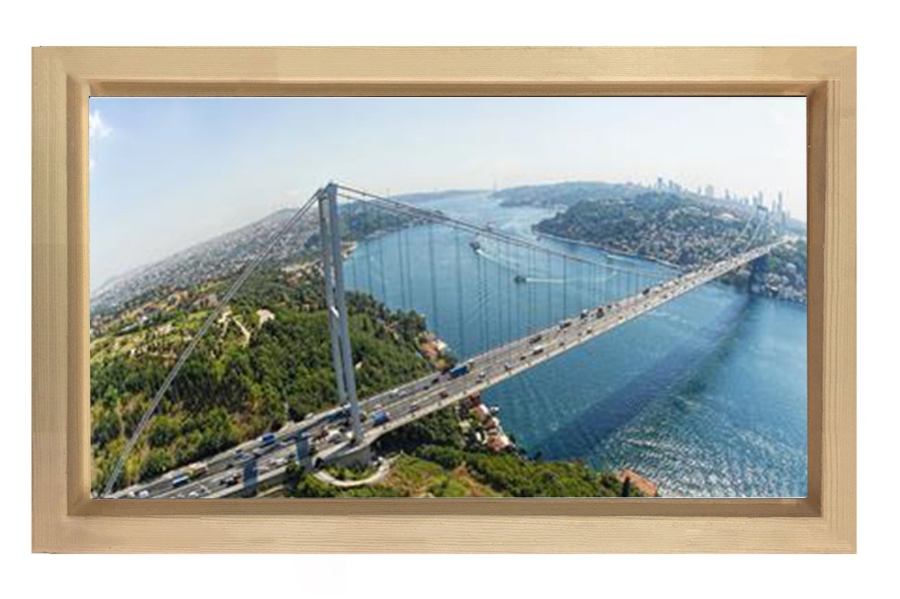 Boğaziçi Köprüsü Tablosu Naturel Ahşap Çerçeve - 50x70