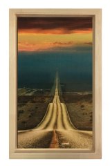 Derinlikli Yol Tablosu Naturel Ahşap Çerçeve - 50x70