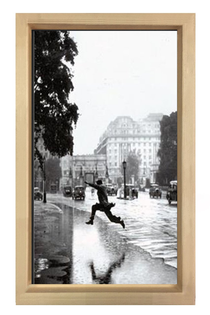 Sevinçli Adam Tablosu Naturel Ahşap - 70x100