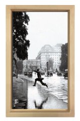 Sevinçli Adam Tablosu Naturel Ahşap - 70x100