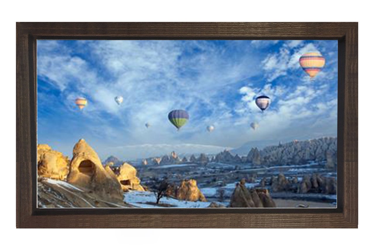 Kapodokya Peri Bacaları Tablosu Kahverengi Ahşap - 70x100