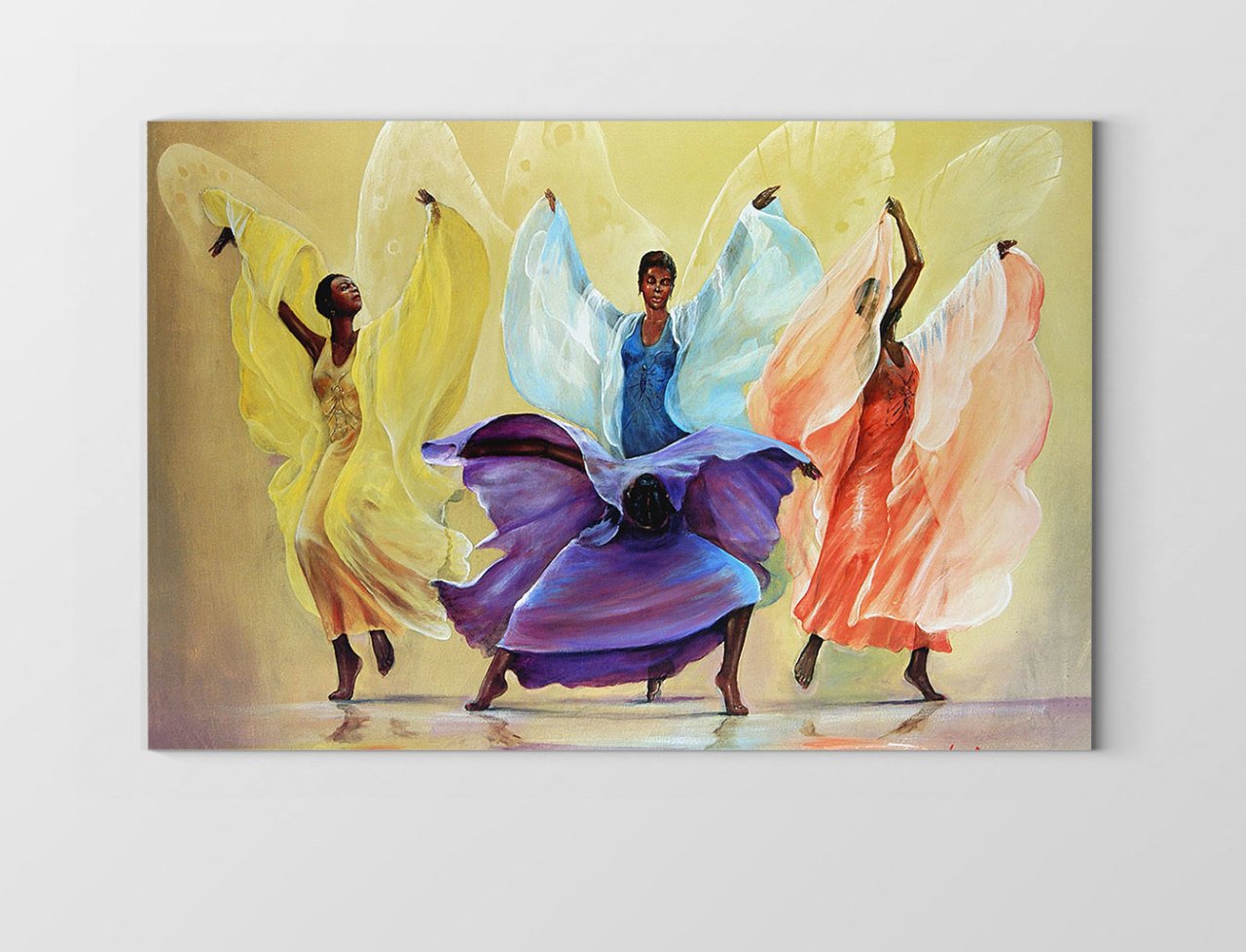 Renkli Dansörler Tablosu Çerçevesiz - 100x150