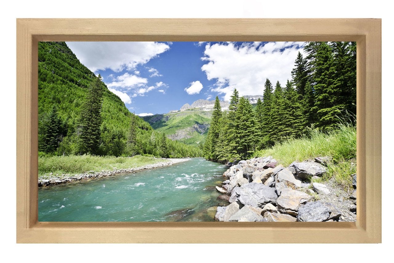 Muhtesem Doğa Manzarası Tablosu Naturel Ahşap Çerçeve - 50x70
