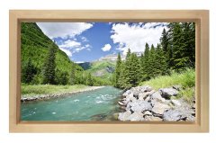 Muhtesem Doğa Manzarası Tablosu Naturel Ahşap Çerçeve - 50x70