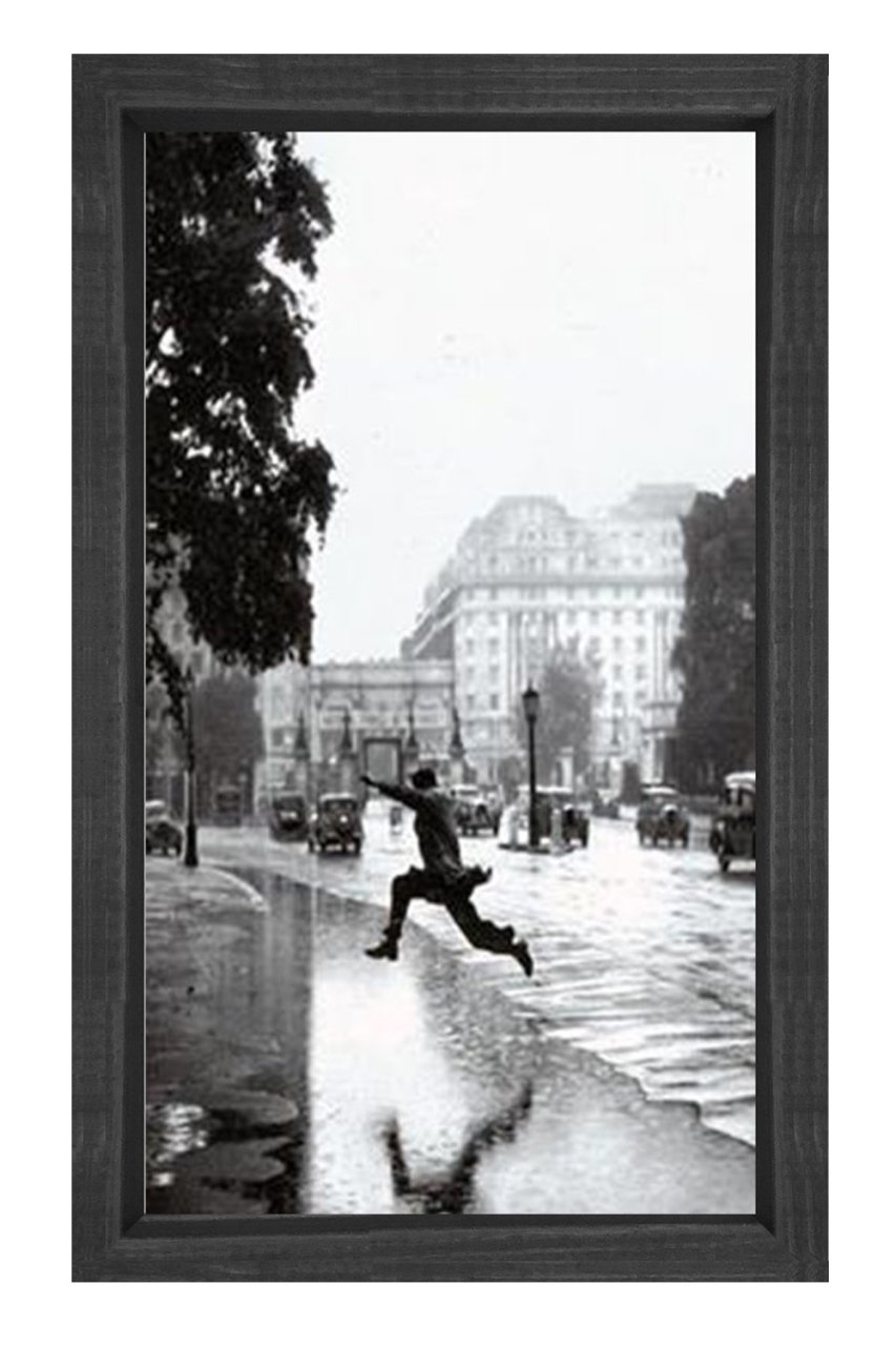 Sevinçli Adam Tablosu Siyah Ahşap - 100x200