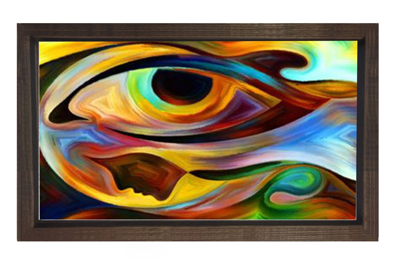 Soyut Reprodüksiyon Tablosu Kahverengi Ahşap - 100x150