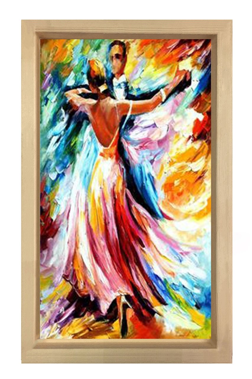 Vals Dans Reprödiksiyon Tablosu Naturel Ahşap Çerçeve - 45x30