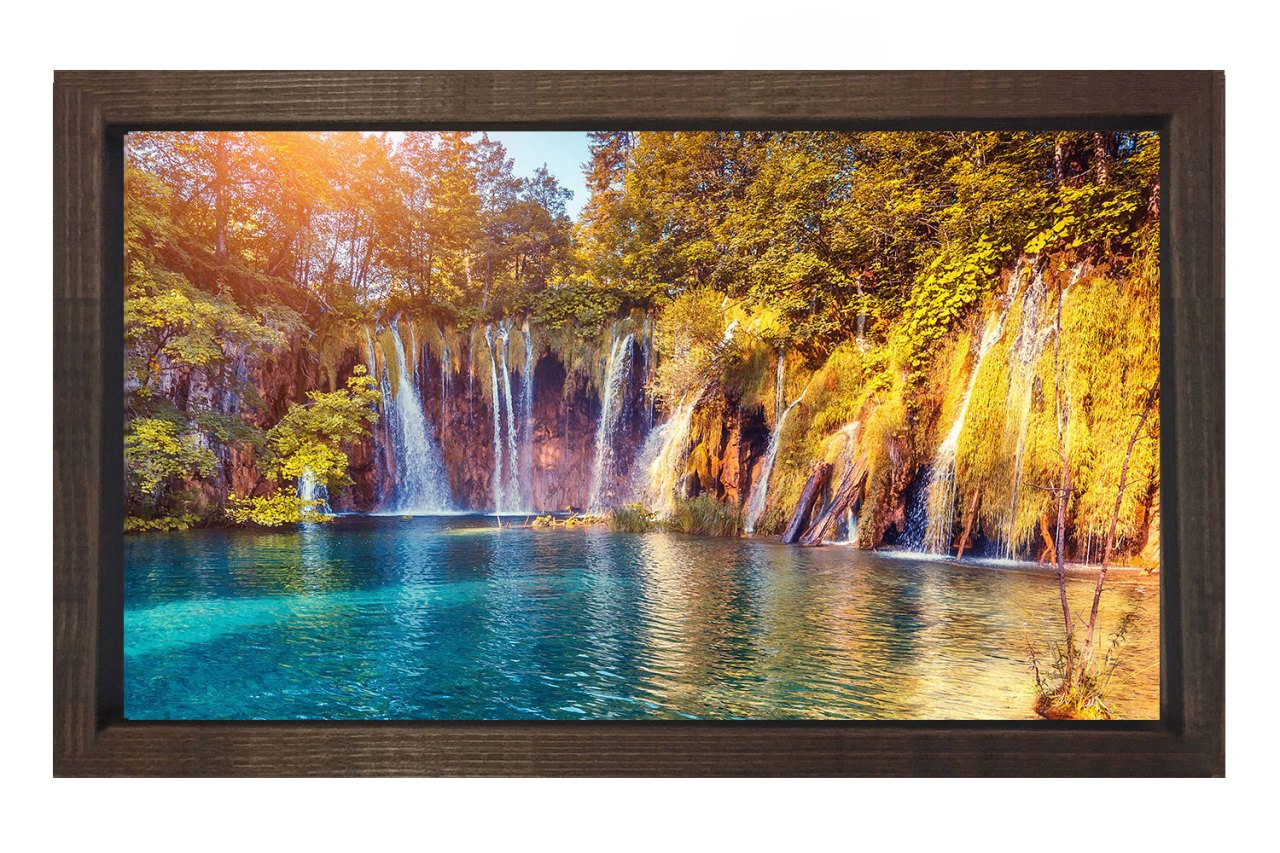 Pınarlar Ve Berrak Su Tablosu Kahverengi Ahşap Çerçeve - 50x90