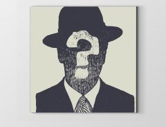 Soru İşaretli Adam Tablosu Çerçevesiz - 60x60