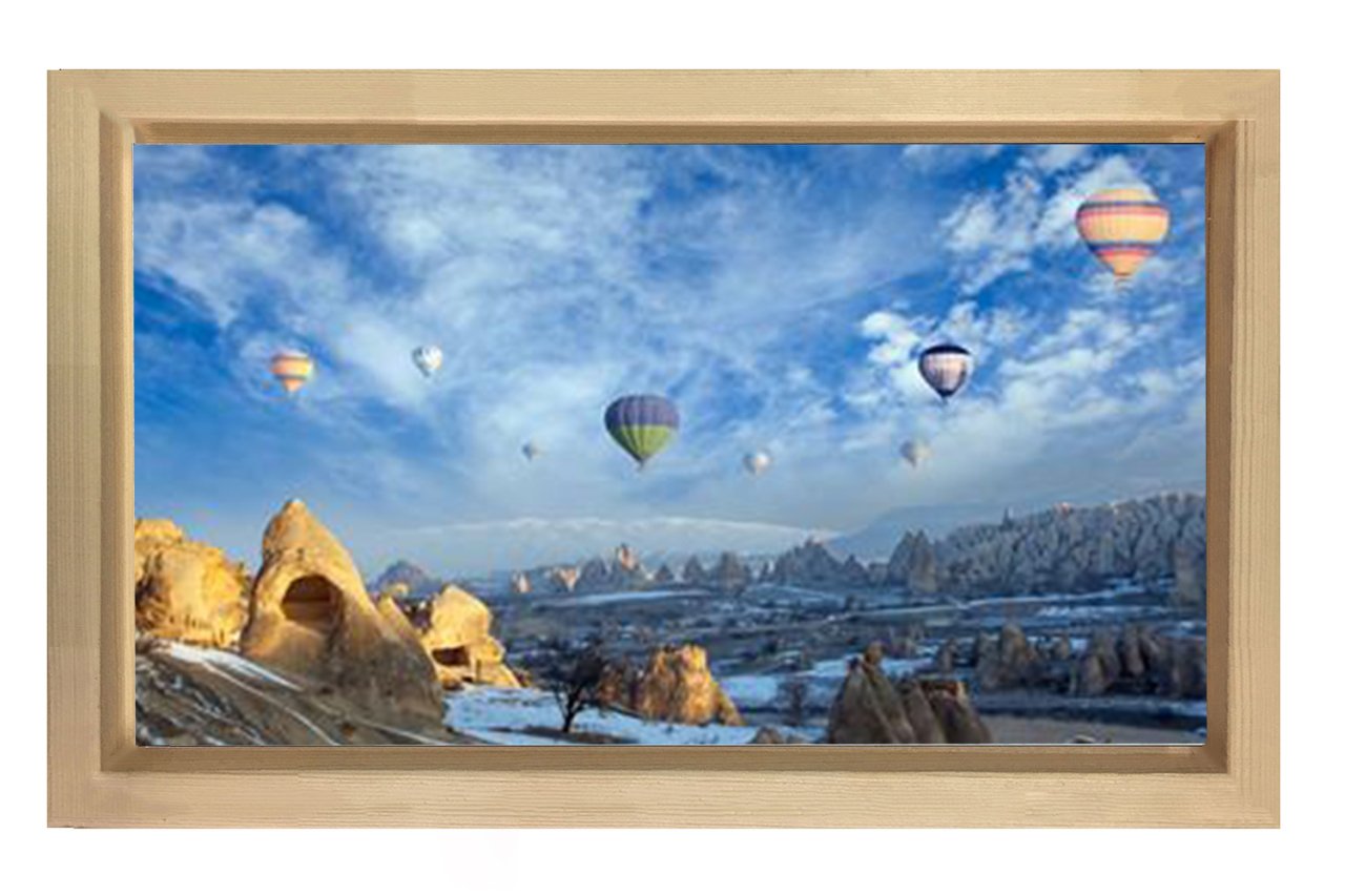 Kapodokya Peri Bacaları Tablosu Naturel Ahşap - 45x30