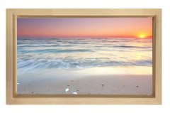 Sakin Deniz Manzarası Tablosu Naturel Ahşap Çerçeve - 40x60
