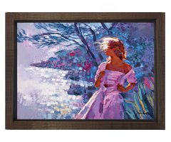 Rüzgar Esintisi Tablosu Kahverengi Ahşap Çerçeve - 100x200
