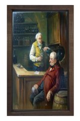 Barmen ve Müşteri Tablosu Kahverengi Ahşap Çerçeve - 50x90