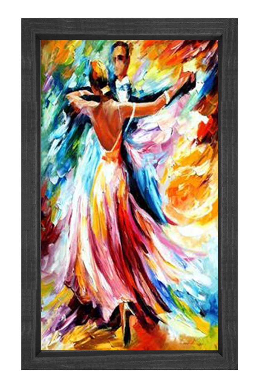 Vals Dans Reprödiksiyon Tablosu Siyah Ahşap Çerçeve - 100x150