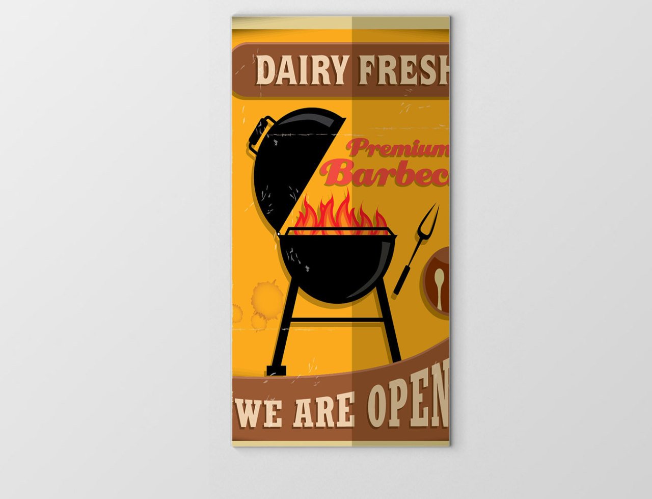 Barbekü Vintage Afiş Tablosu Çerçevesiz - 100x200
