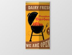 Barbekü Vintage Afiş Tablosu Çerçevesiz - 100x200