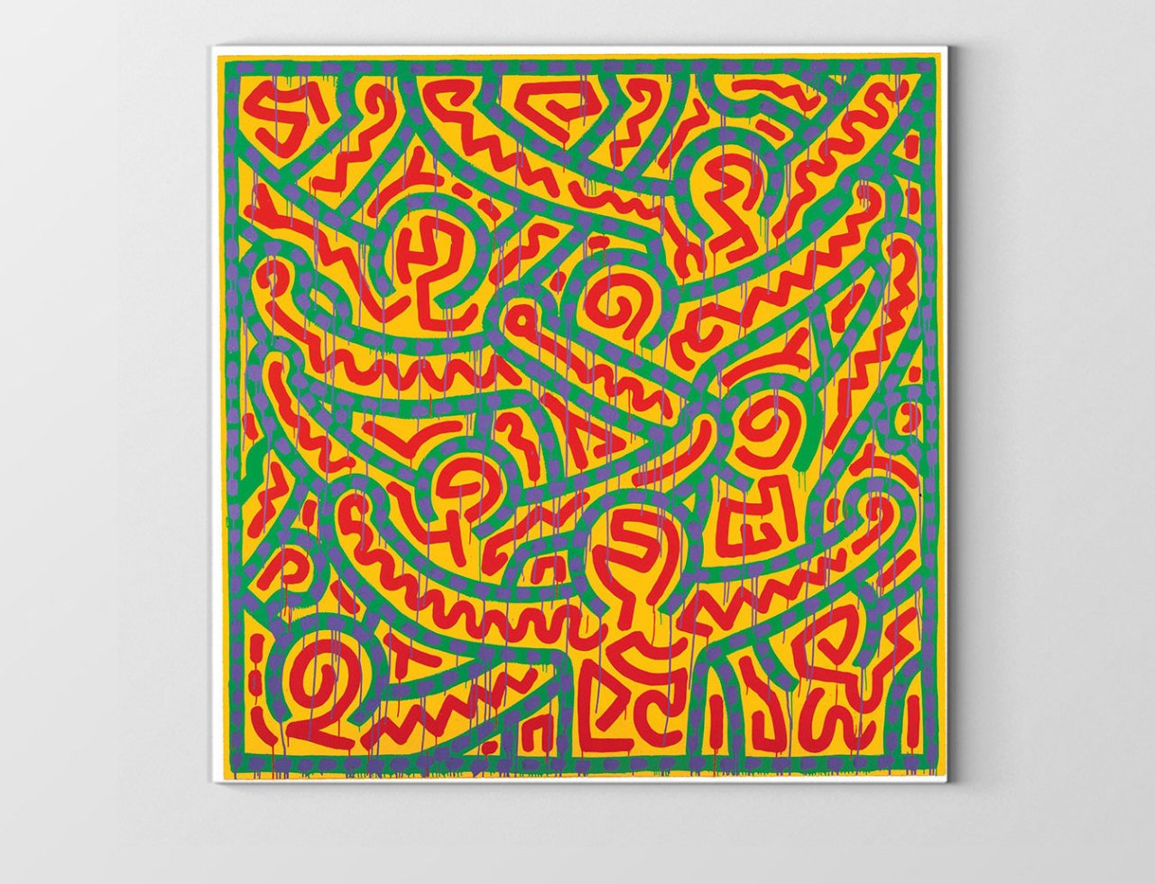 Soyut Çizgiler Tablosu Çerçevesiz - 50x50