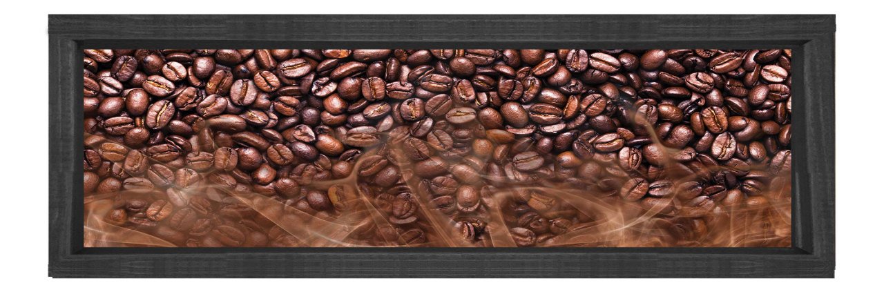 Kahve Çekirdekleri Tablosu Siyah Ahşap Çerçeve - 180x60