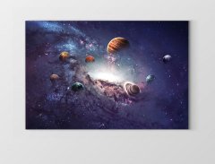 Evren ve Uzay Tablosu Çerçevesiz - 50x90
