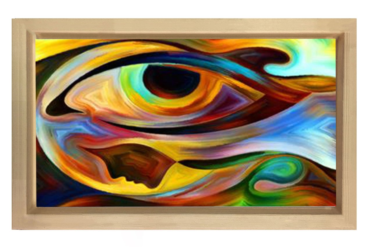 Soyut Reprodüksiyon Tablosu Naturel Ahşap - 100x150