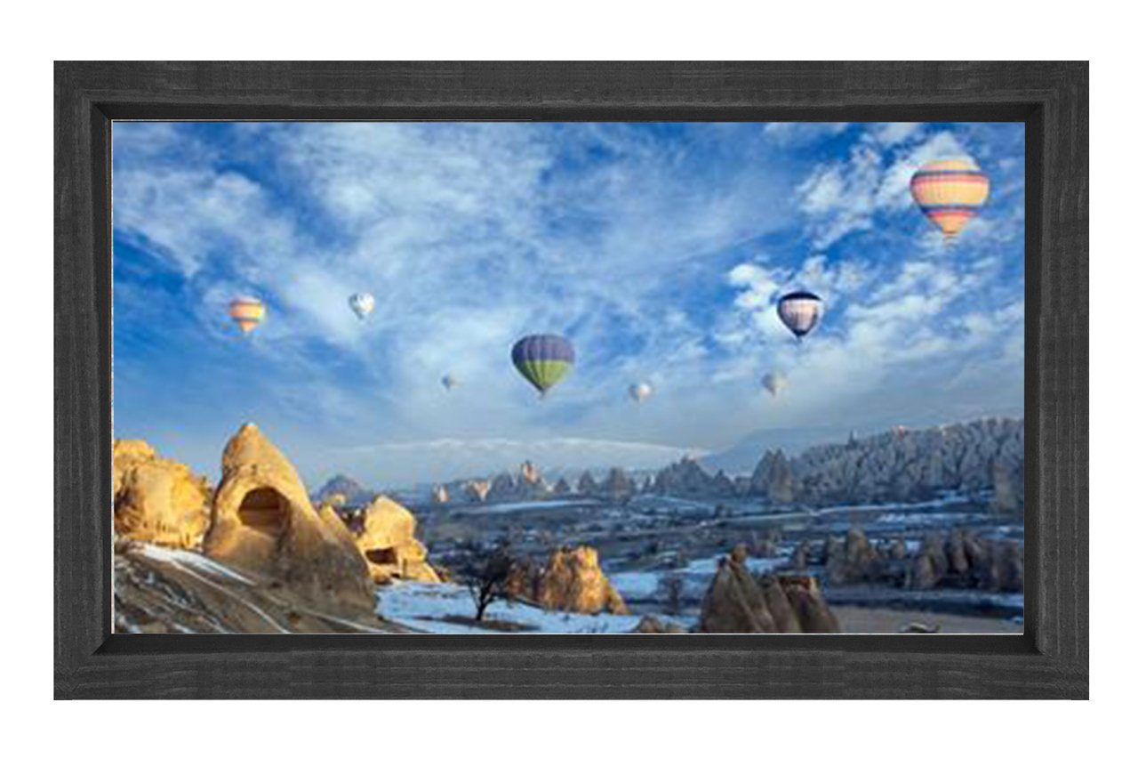 Kapodokya Peri Bacaları Tablosu Siyah Ahşap - 100x200