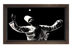 Semazen Tablosu Kahverengi Ahşap Çerçeve - 50x70
