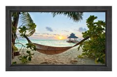 Hamak ve Deniz Tablosu Siyah Ahşap - 100x200