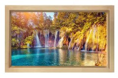 Pınarlar Ve Berrak Su Tablosu Naturel Ahşap Çerçeve - 50x90