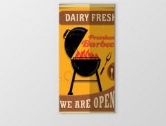Barbekü Vintage Afiş Tablosu Çerçevesiz - 50x90