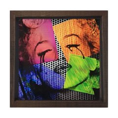 Marilyn Monroe Tablosu Kahverengi Ahşap Çerçeve - 100x100
