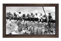 Emekçiler molada Tablosu Kahverengi Ahşap Çerçeve - 50x90