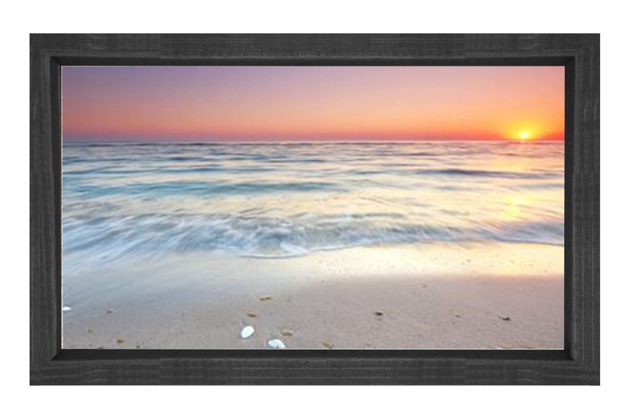 Sakin Deniz Manzarası Tablosu Siyah Ahşap Çerçeve - 40x60