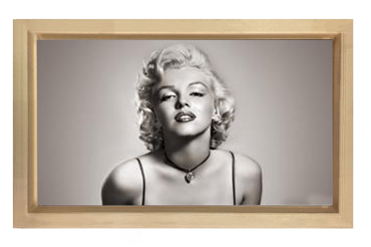 Marilyn Monroe Siyah Beyaz Tablosu Naturel Ahşap Çerçeve - 70x100