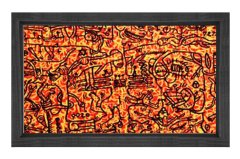 Soyut simgeler Tablosu Siyah Ahşap Çerçeve - 50x90