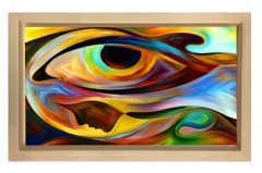Soyut Reprodüksiyon Tablosu Naturel Ahşap - 50x90