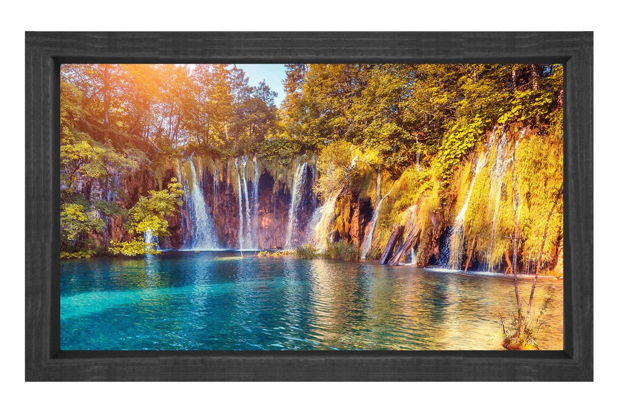 Pınarlar Ve Berrak Su Tablosu Siyah Ahşap Çerçeve - 45x30