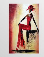 Modern Kadın Tablosu Çerçevesiz - 100x200
