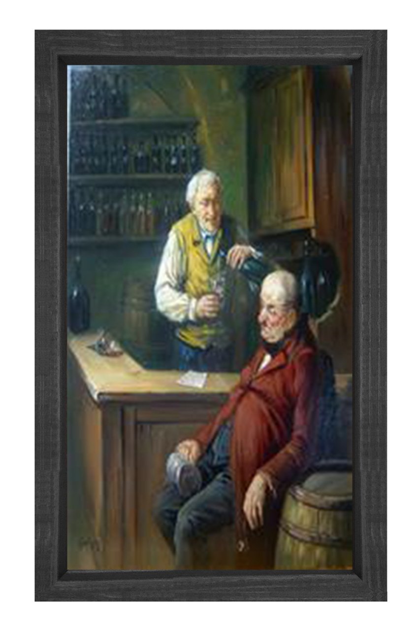 Barmen ve Müşteri Tablosu Siyah Ahşap Çerçeve - 100x200