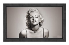 Marilyn Monroe Siyah Beyaz Tablosu Siyah Ahşap Çerçeve - 45x30