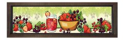 Meyveli Masa Tablosu Kahverengi Ahşap Çerçeve - 150x50