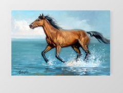 At ve Deniz Tablosu Çerçevesiz - 70x100