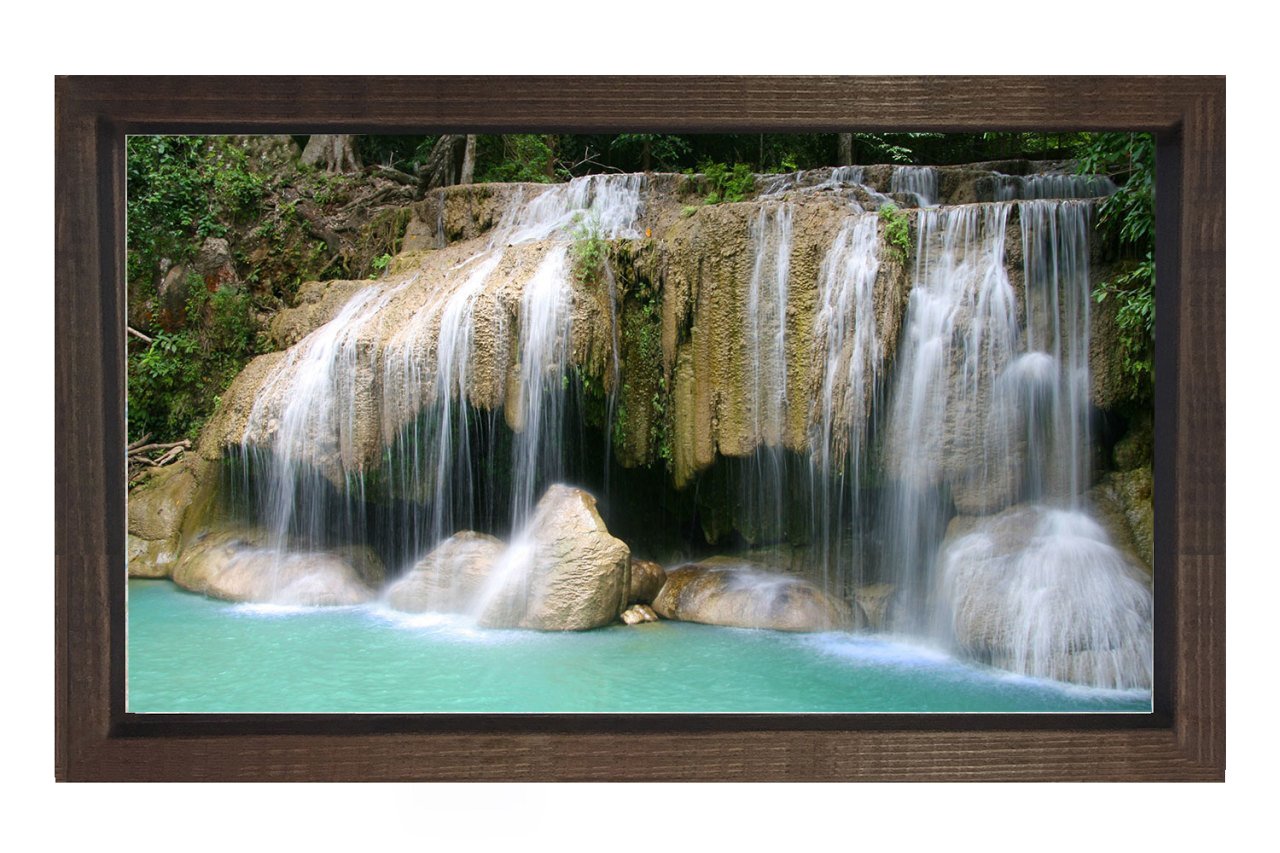 Pınarlar Ve Berrak Su Tablosu Kahverengi Ahşap Çerçeve - 100x150