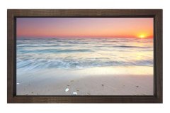 Sakin Deniz Manzarası Tablosu Kahverengi Ahşap Çerçeve - 50x90