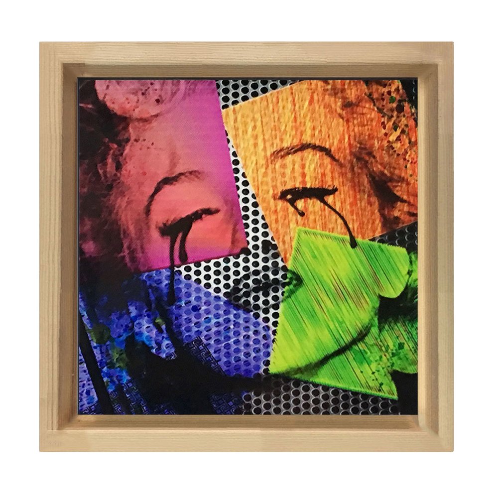 Marilyn Monroe Tablosu Naturel Ahşap Çerçeve - 40x40