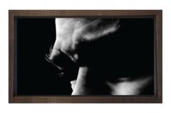 Atatürk Silüet yatay Tablosu Kahverengi Ahşap Çerçeve - 50x70