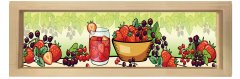 Meyveli Masa Tablosu Naturel Ahşap Çerçeve - 90x30