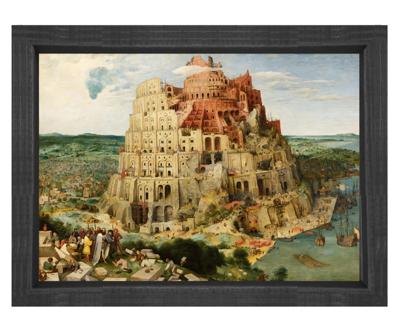 Pieter Brueghel - Babil Kulesi Tablo Siyah Ahşap Çerçeve - 40x60