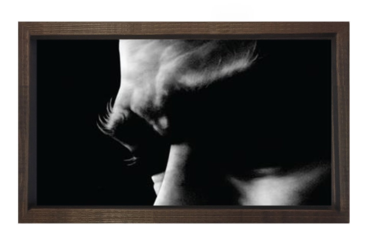 Atatürk Silüet yatay Tablosu Kahverengi Ahşap Çerçeve - 70x100