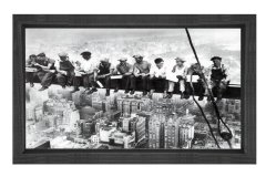 Emekçiler molada Tablosu Siyah Ahşap Çerçeve - 50x70