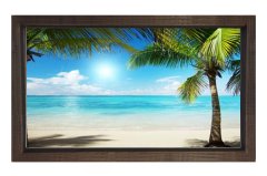 Tropikal Kumsal Tablosu Kahverengi Ahşap - 40x60